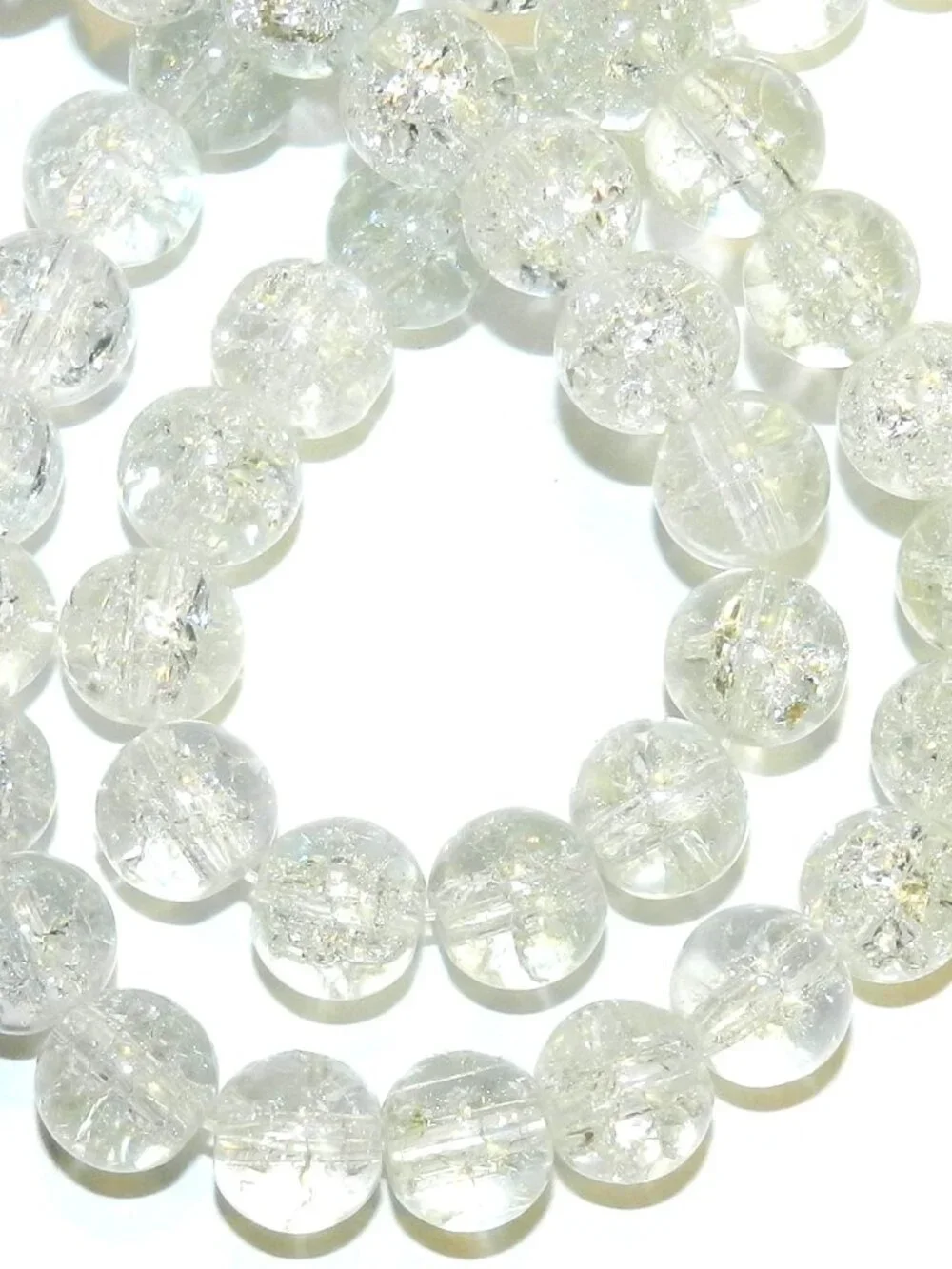 Crystal Clear 8mm Round Crackle Glass Beads 32